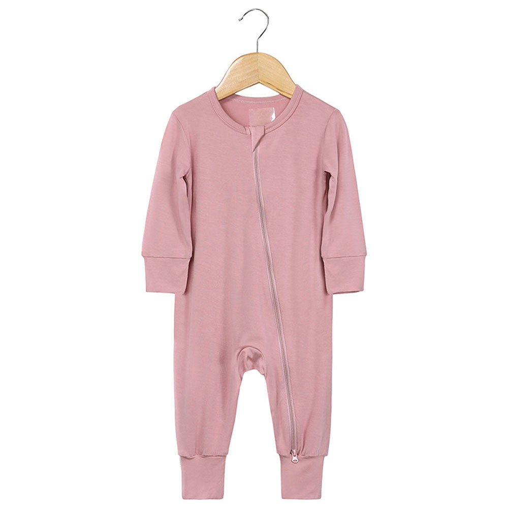 Zipper in Oat Bamboo Fiber Baby Newborn Romper