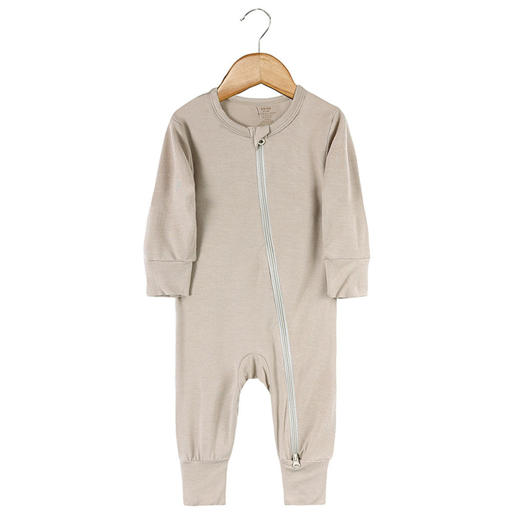 Zipper in Oat Bamboo Fiber Baby Newborn Romper