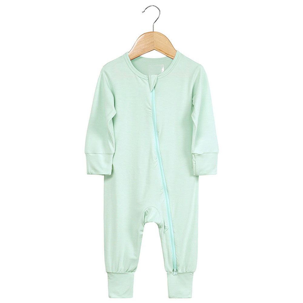 Zipper in Oat Bamboo Fiber Baby Newborn Romper