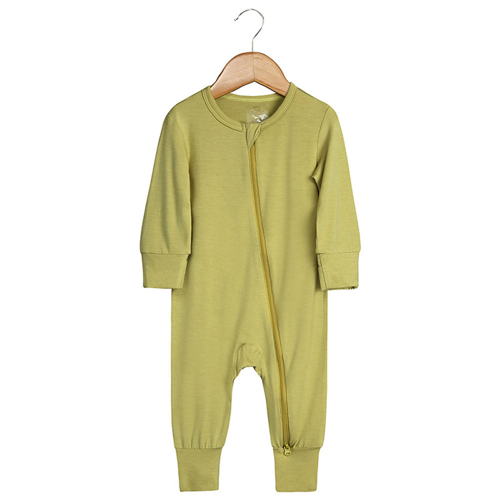 Zipper in Oat Bamboo Fiber Baby Newborn Romper