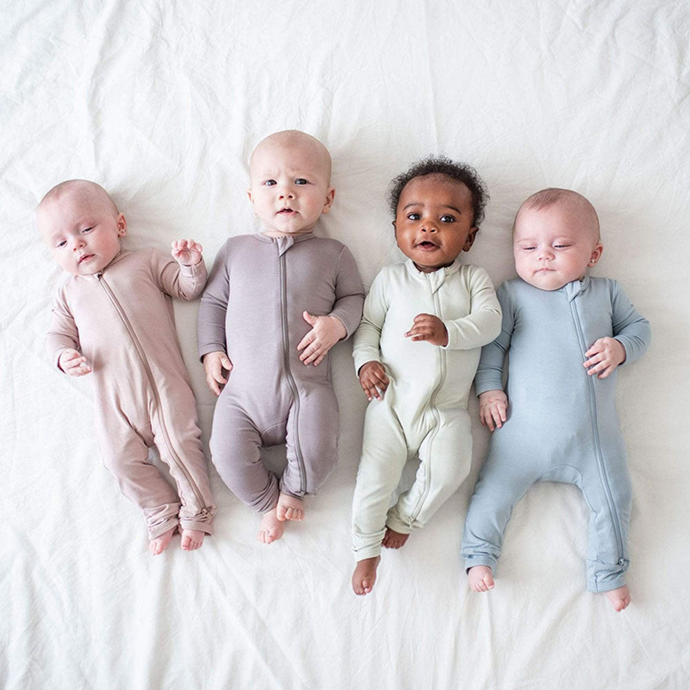 Zipper in Oat Bamboo Fiber Baby Newborn Romper
