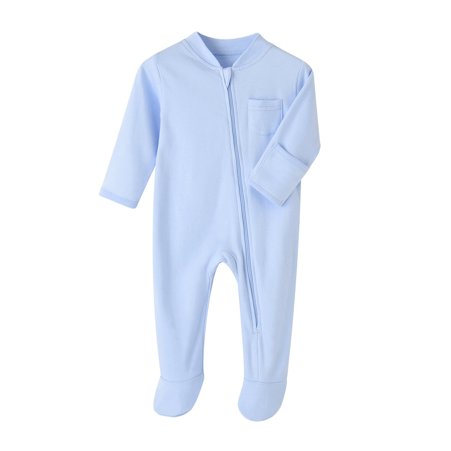 Zipper in Oat baby newborn Romper