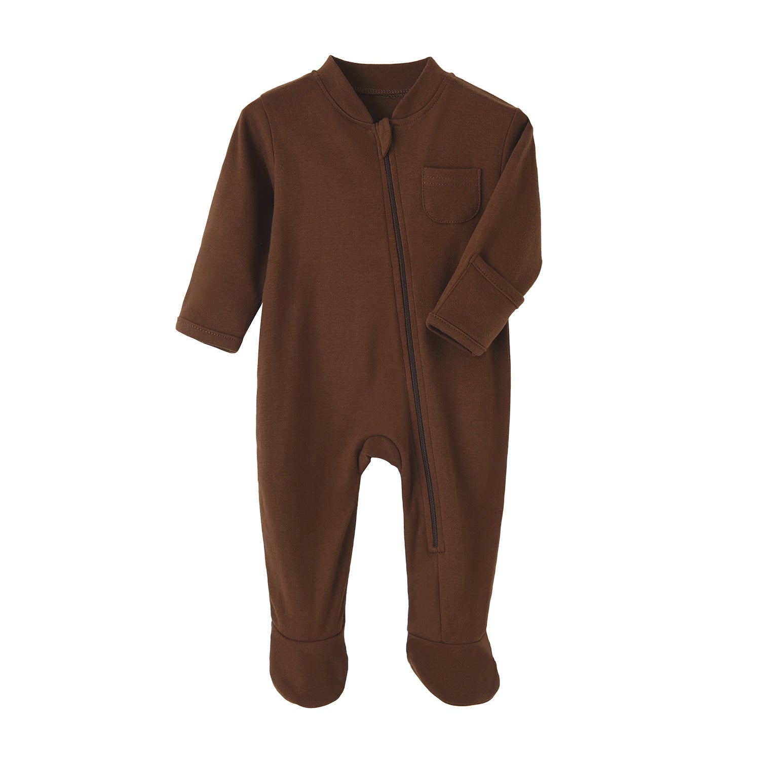 Zipper in Oat baby newborn Romper