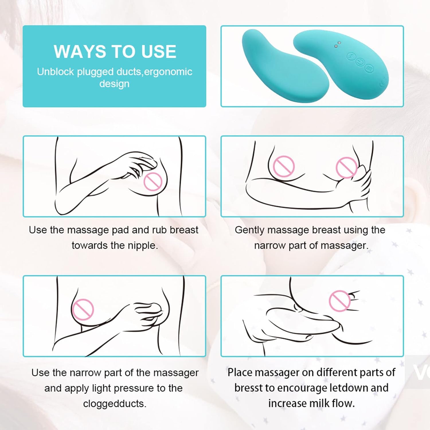 Breast Pump Warming Lactation Massagers 2 Pack