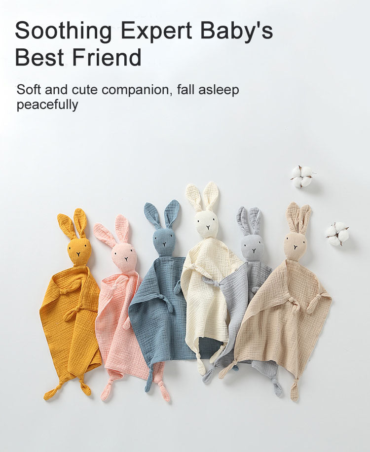 Baby sleeping soothing doll toy bunny towel pure cotton gauze