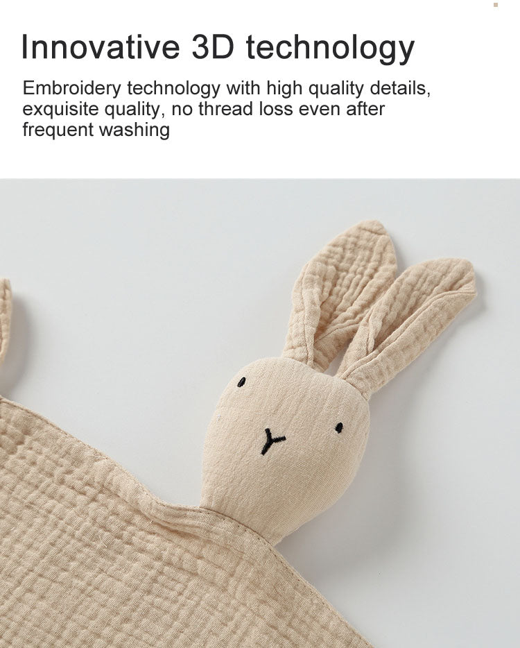 Baby sleeping soothing doll toy bunny towel pure cotton gauze