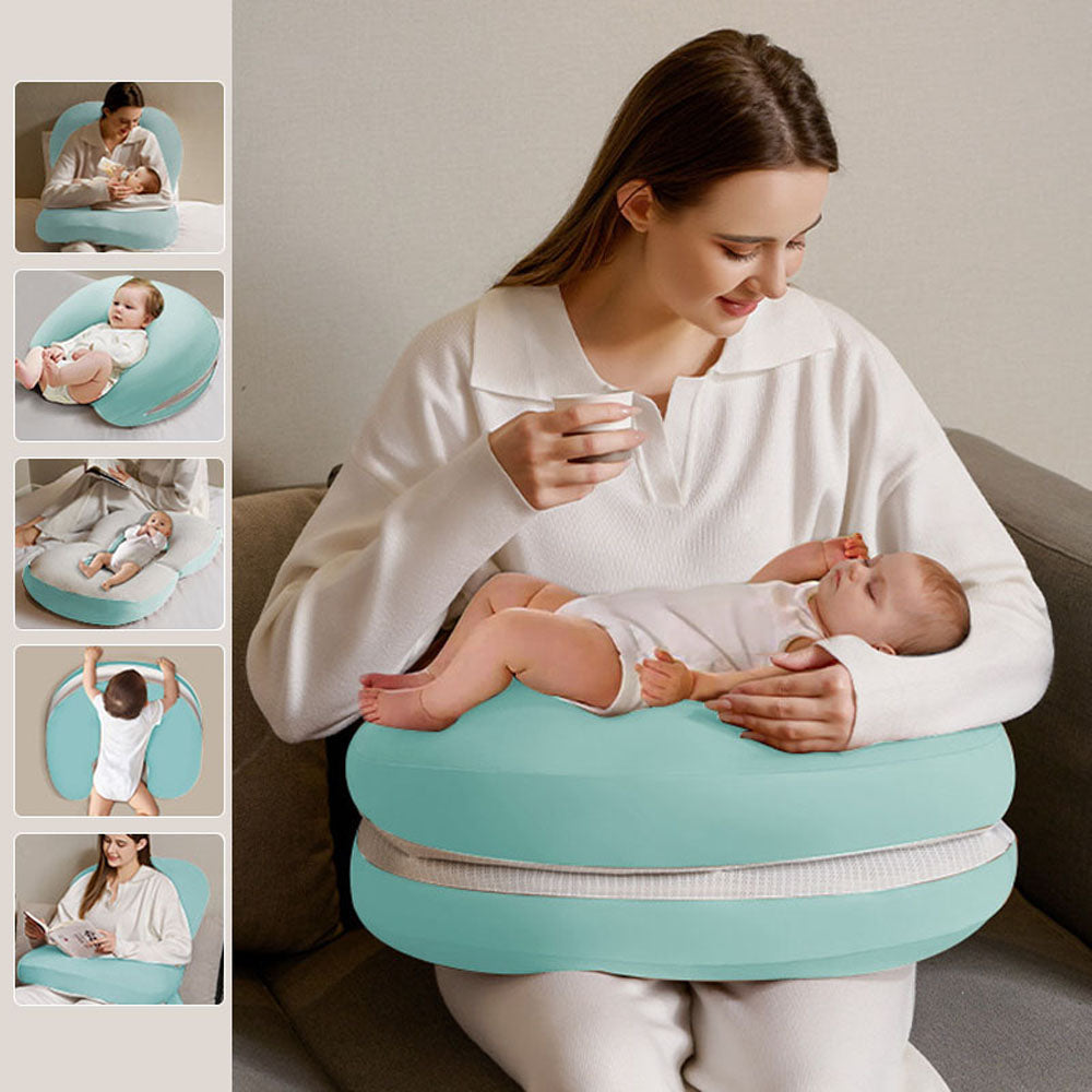 Mom Nursing Ergonomic Breastfeeding Pillow Slope Anti Reflux Baby Lounger 6-in-1 function