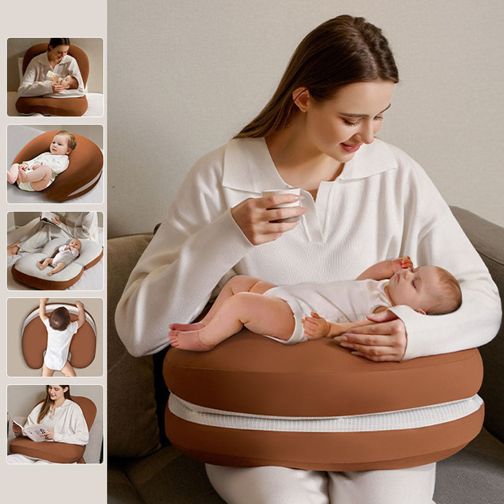Mom Nursing Ergonomic Breastfeeding Pillow Slope Anti Reflux Baby Lounger 6-in-1 function