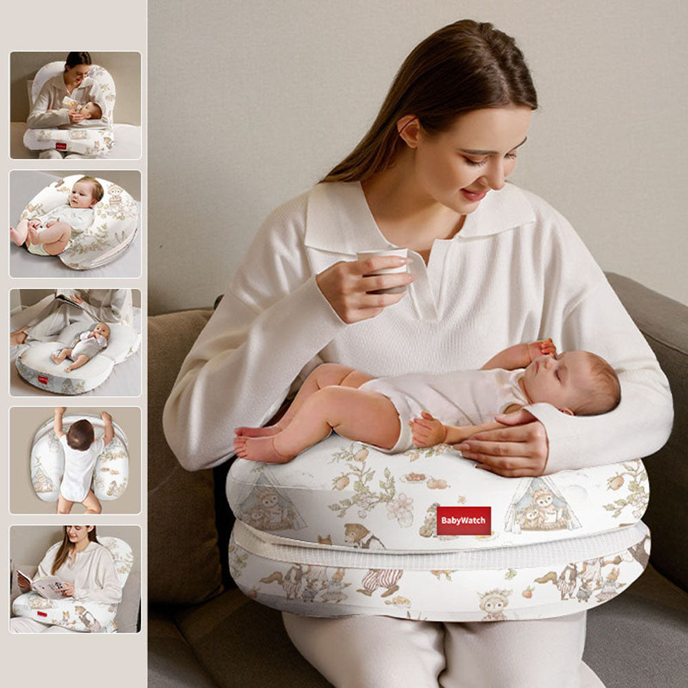 Mom Nursing Ergonomic Breastfeeding Pillow Slope Anti Reflux Baby Lounger 6-in-1 function