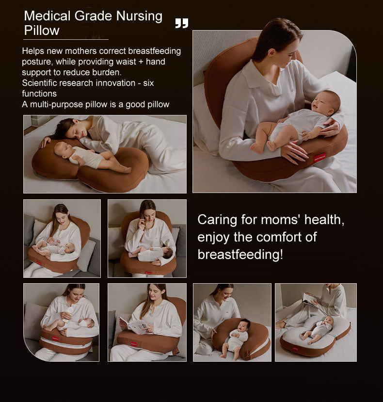 Mom Nursing Ergonomic Breastfeeding Pillow Slope Anti Reflux Baby Lounger 6-in-1 function