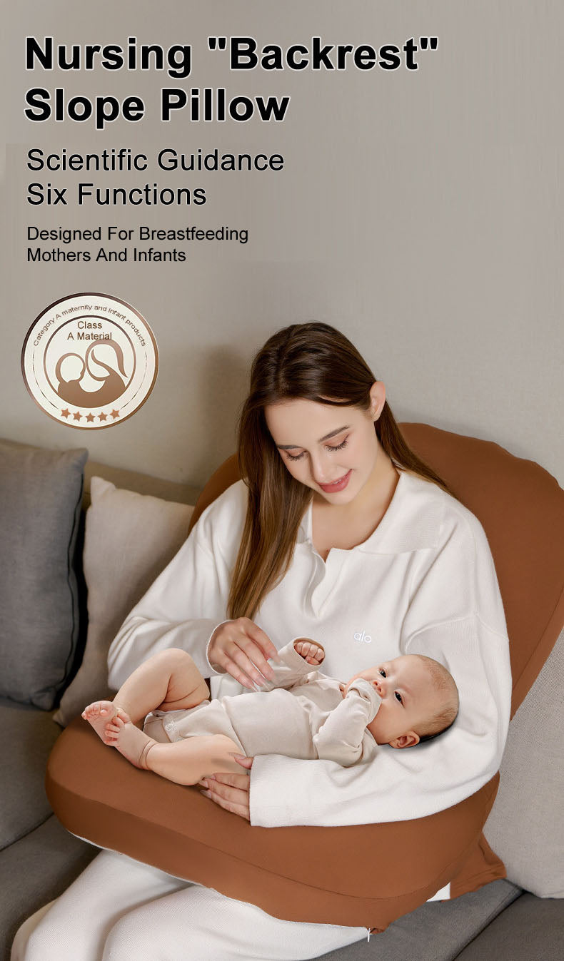 Mom Nursing Ergonomic Breastfeeding Pillow Slope Anti Reflux Baby Lounger 6-in-1 function