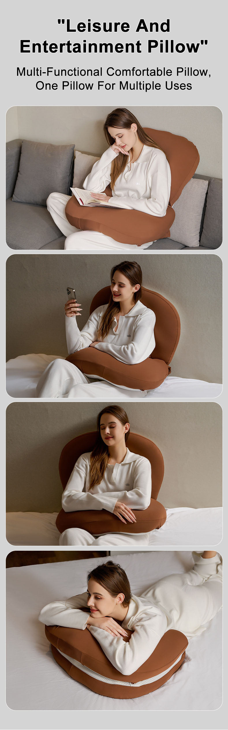 Mom Nursing Ergonomic Breastfeeding Pillow Slope Anti Reflux Baby Lounger 6-in-1 function