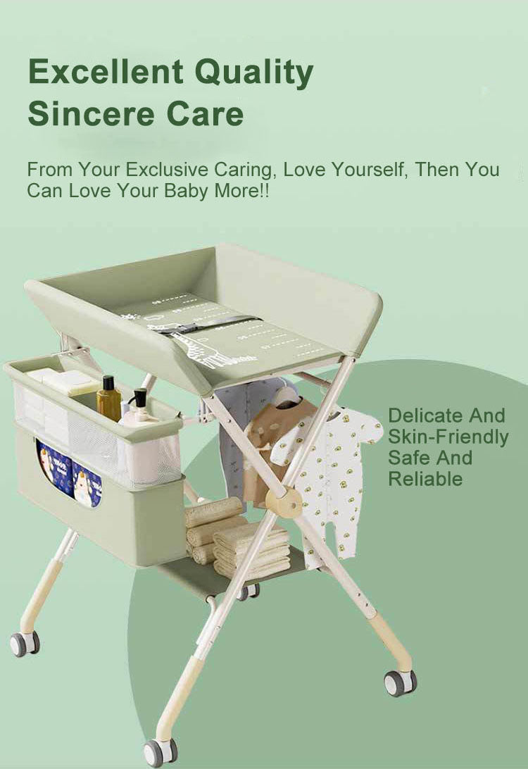 Baby diaper changing table foldable bathing table newborn care table adjustable