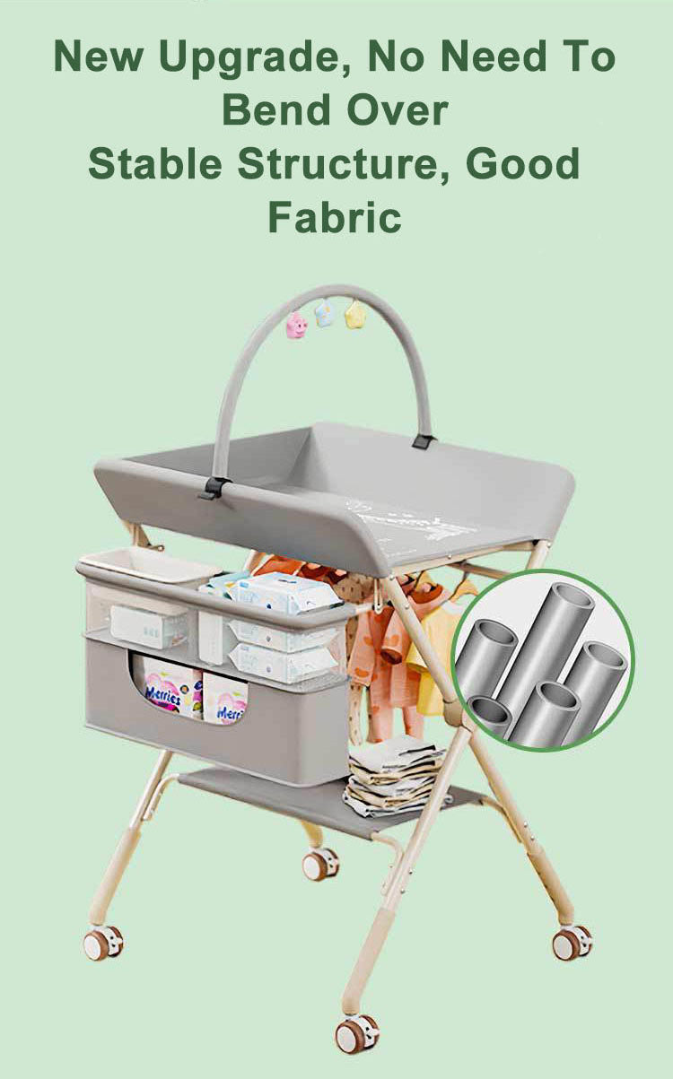 Baby diaper changing table foldable bathing table newborn care table adjustable