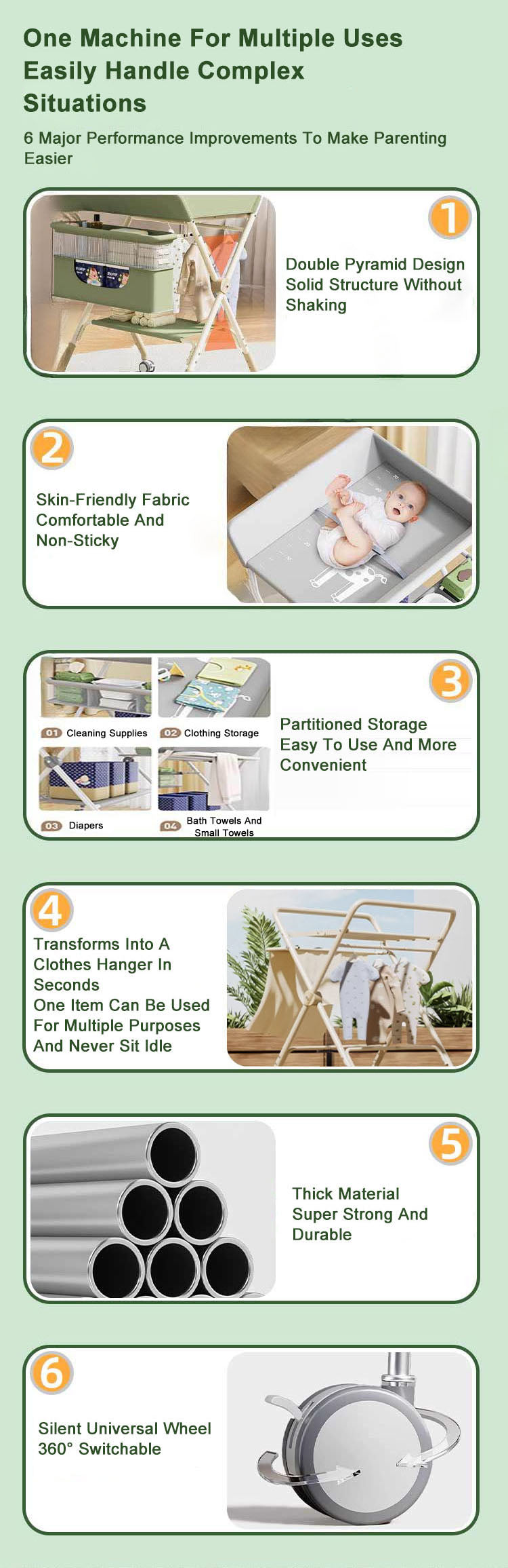 Baby diaper changing table foldable bathing table newborn care table adjustable