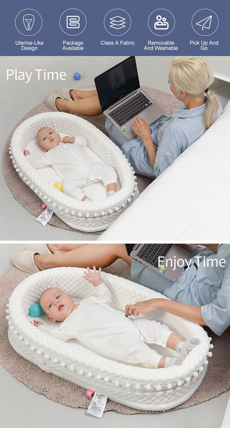 Cradle Baby bed Lounger portable nest Recliner removable washable High Side