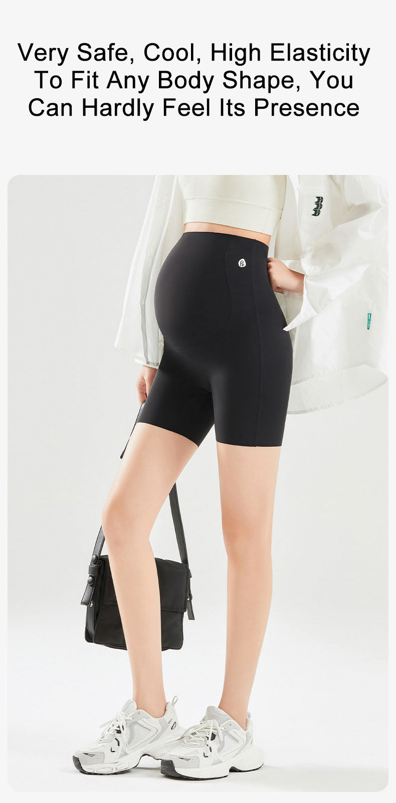 Anti-Slip Belly Support Leggings | Full Coverage for Active Moms