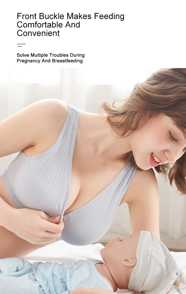 Cotton Nursing Bras: Front Button & Large Size for New Moms