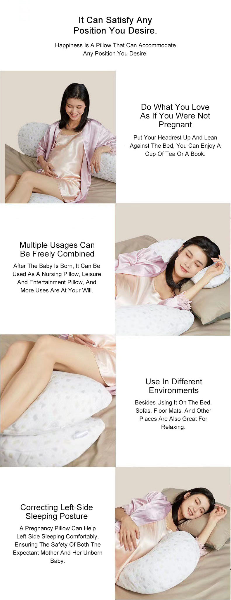 Pregnancy waist protection side for women sleeping pillow