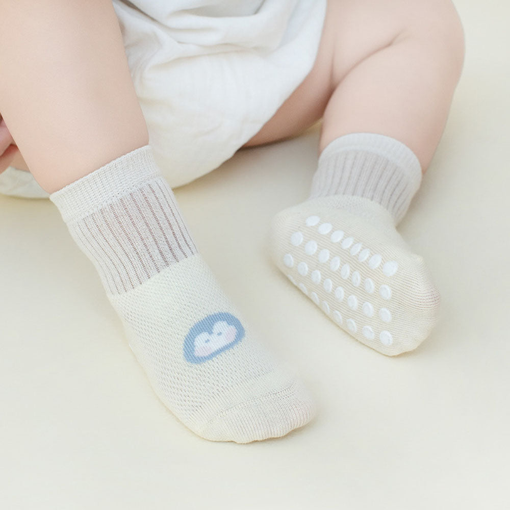 Baby socks summer mesh thin type a cotton newborn Non-slip socks