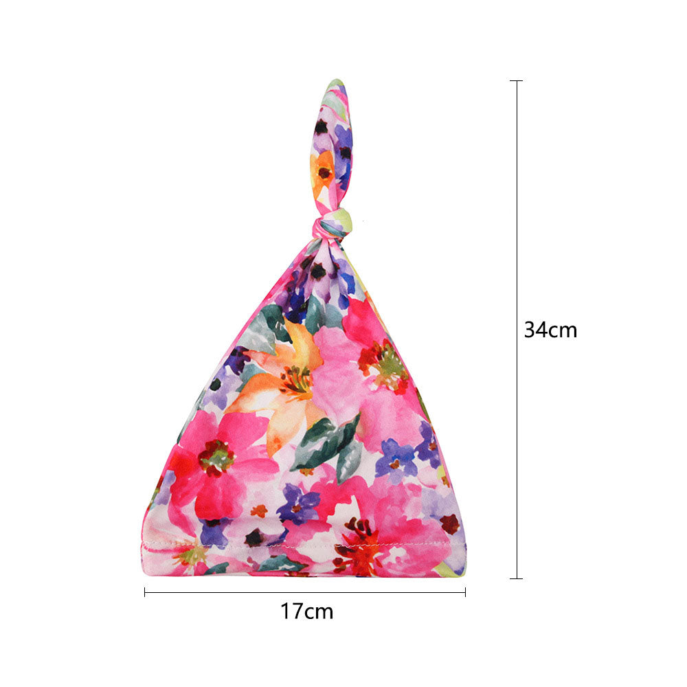 Floral Print Swaddle and Hat Set for Newborn Baby Photographers