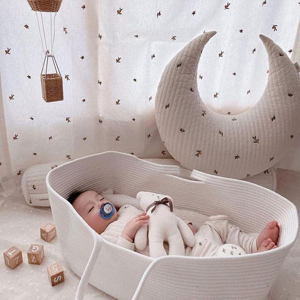 Portable Baby Moses Basket Crib Newborn Sleeping Bed with Pad Pillow