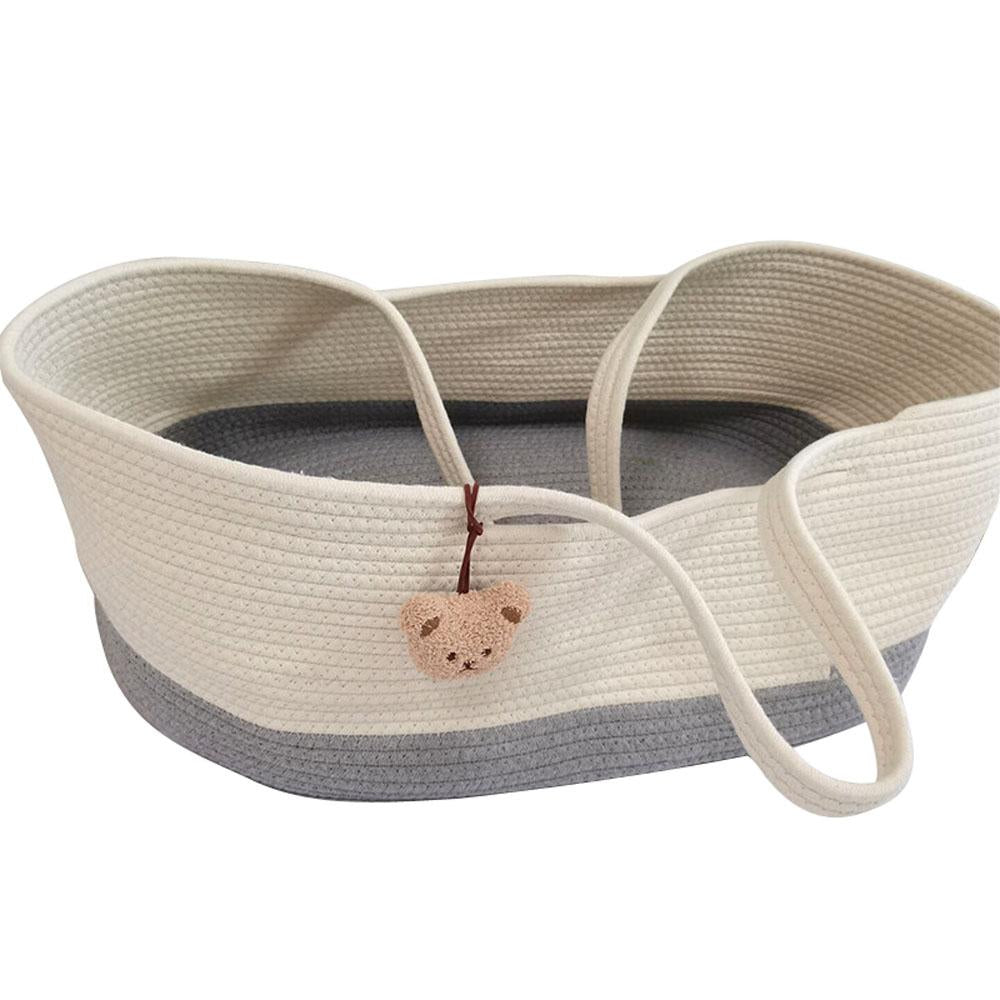 Portable Baby Moses Basket Crib Newborn Sleeping Bed with Pad Pillow