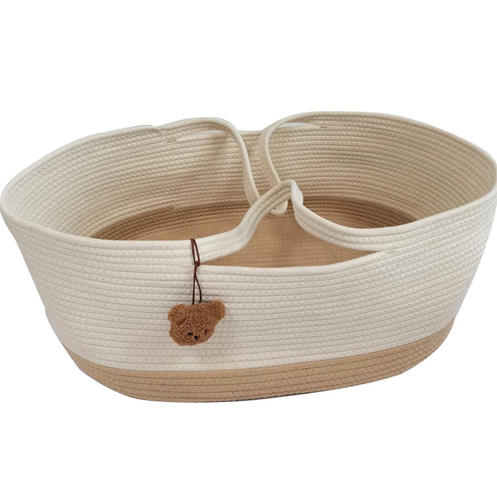 Portable Baby Moses Basket Crib Newborn Sleeping Bed with Pad Pillow