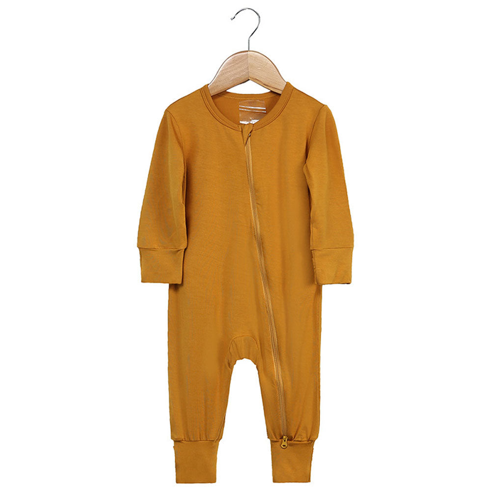 Zipper in Oat Bamboo Fiber Baby Newborn Romper