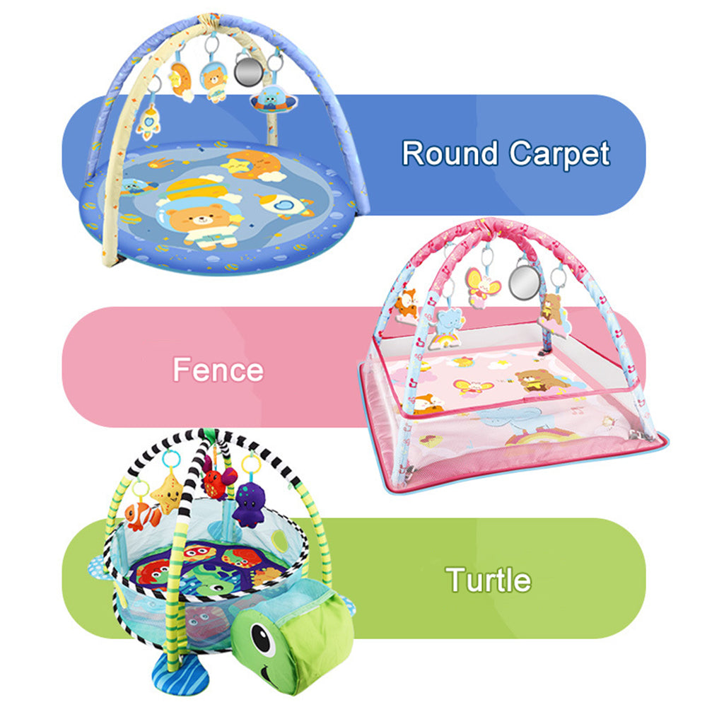 Baby fence Activity Gym Play Crawling Mat frame With ocean ball Hanging Toys