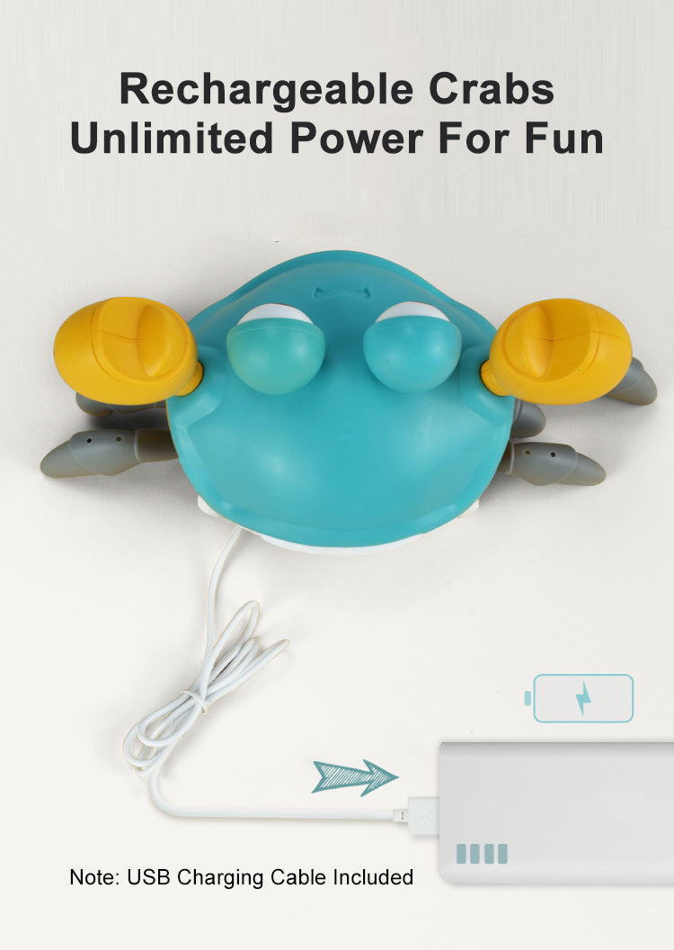 electric Crawling crab toy rechargeable luminous music for Baby Newborn