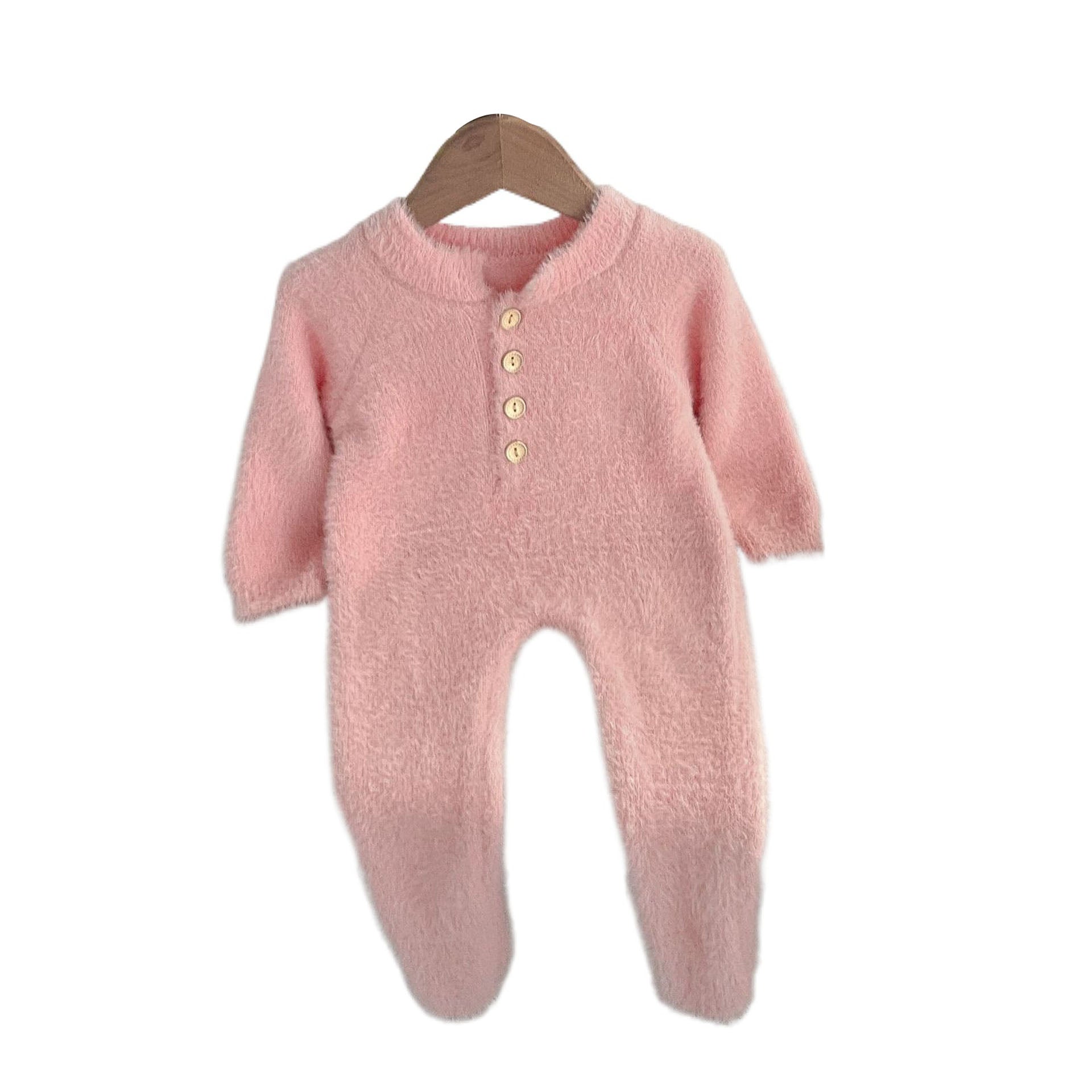 Baby winter onesie baby 100-day clothes mink fleece romper